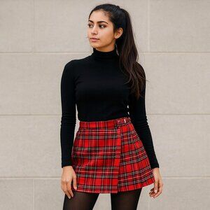 🏷️ John Galt Brandy Melville Tartan Mini Skirt -Classic Schoolgirl Vibe Size 0